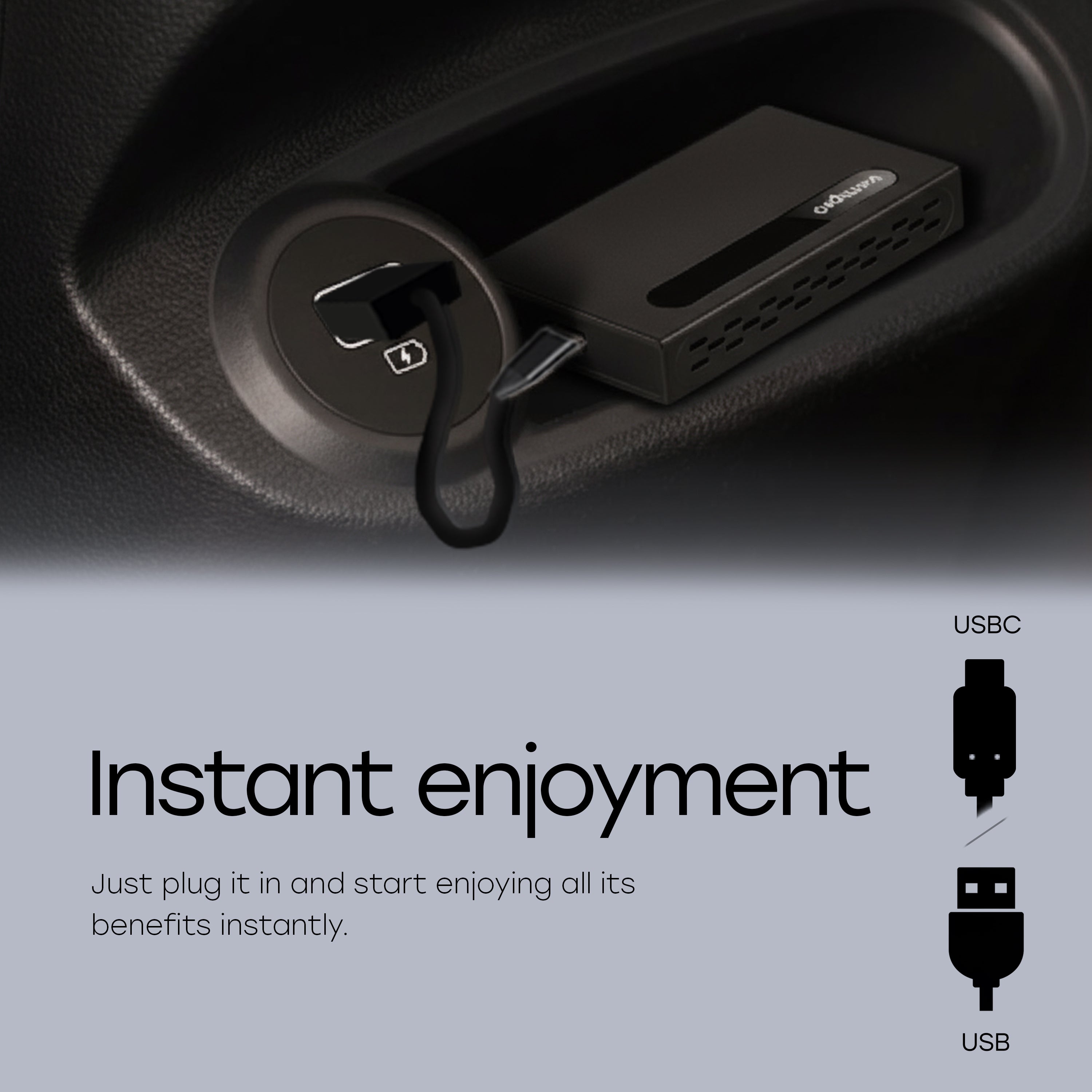 Kempro Smart Box – 3-in-1 Wireless CarPlay & Android Auto Streaming Adapter